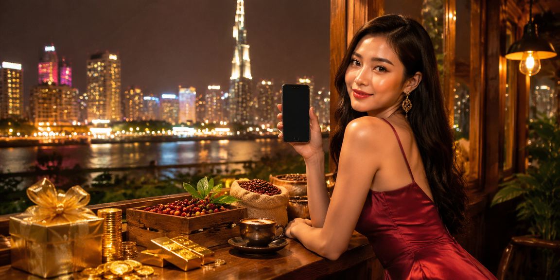 Người dùng tại TP. Hồ Chí Minh trải nghiệm đăng ký tài khoản ketqua01 trong không gian cà phê hiện đại